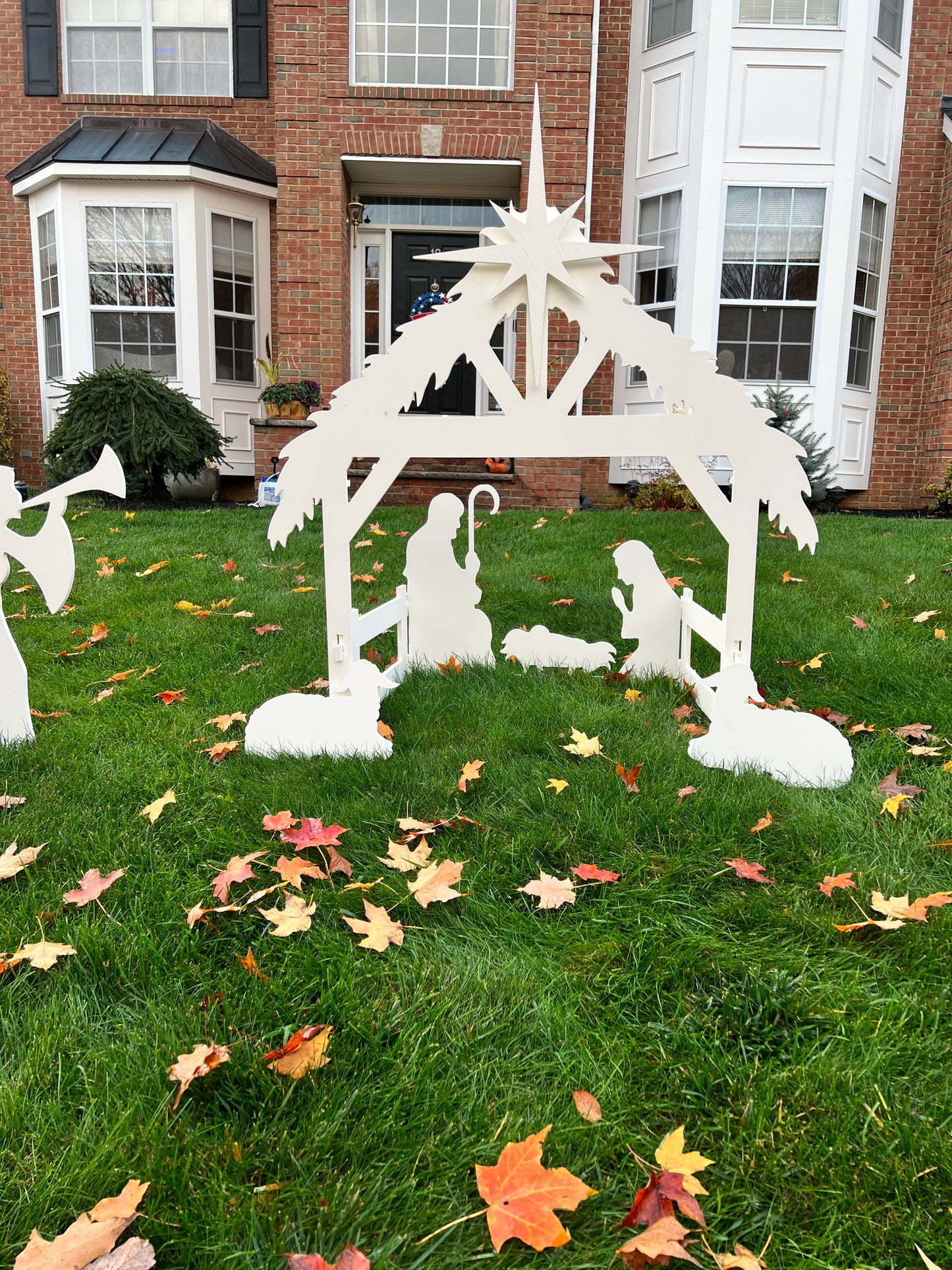 large outdoor nativity scene set 3d stable