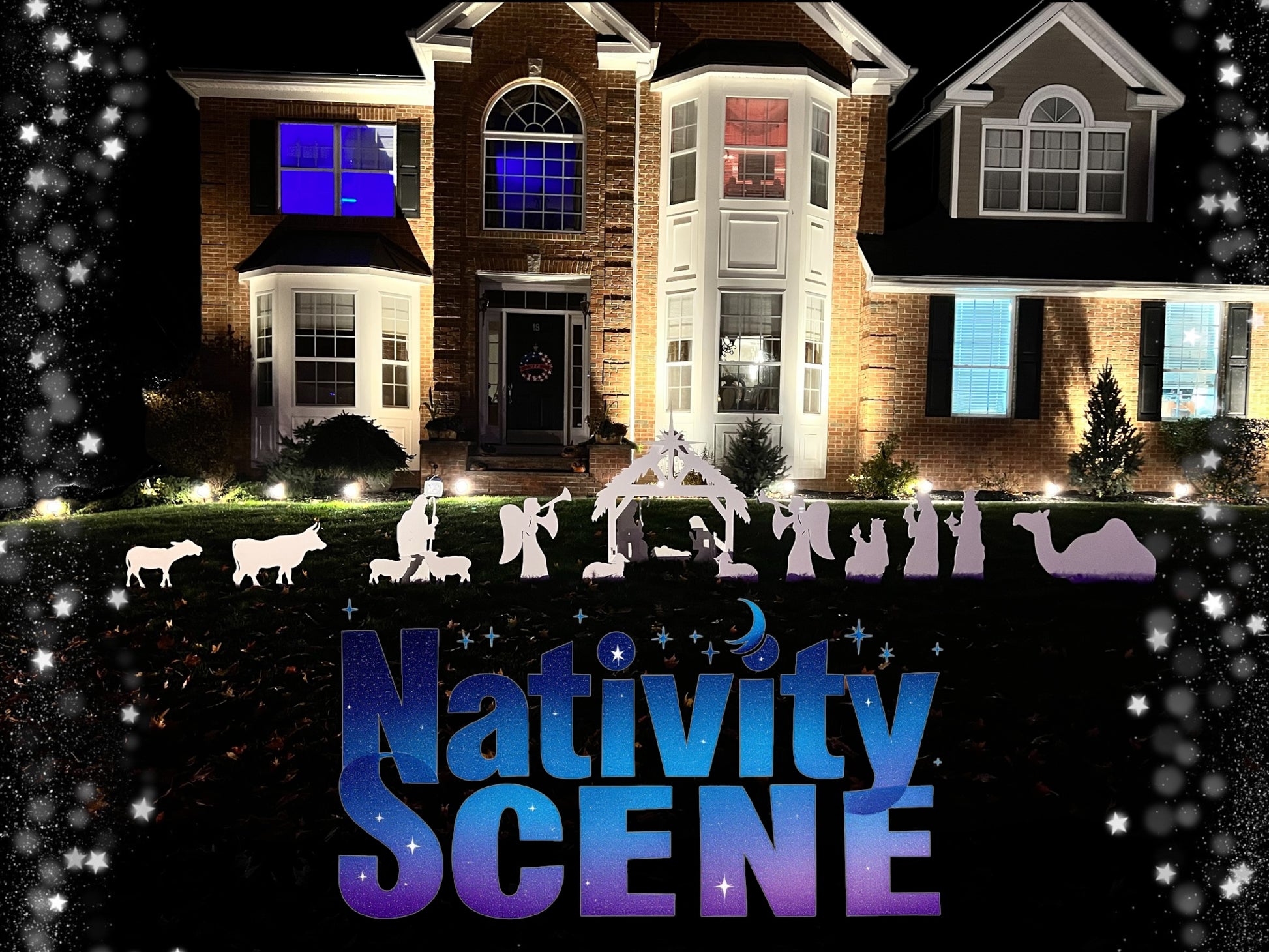 large outdoor nativity scene set