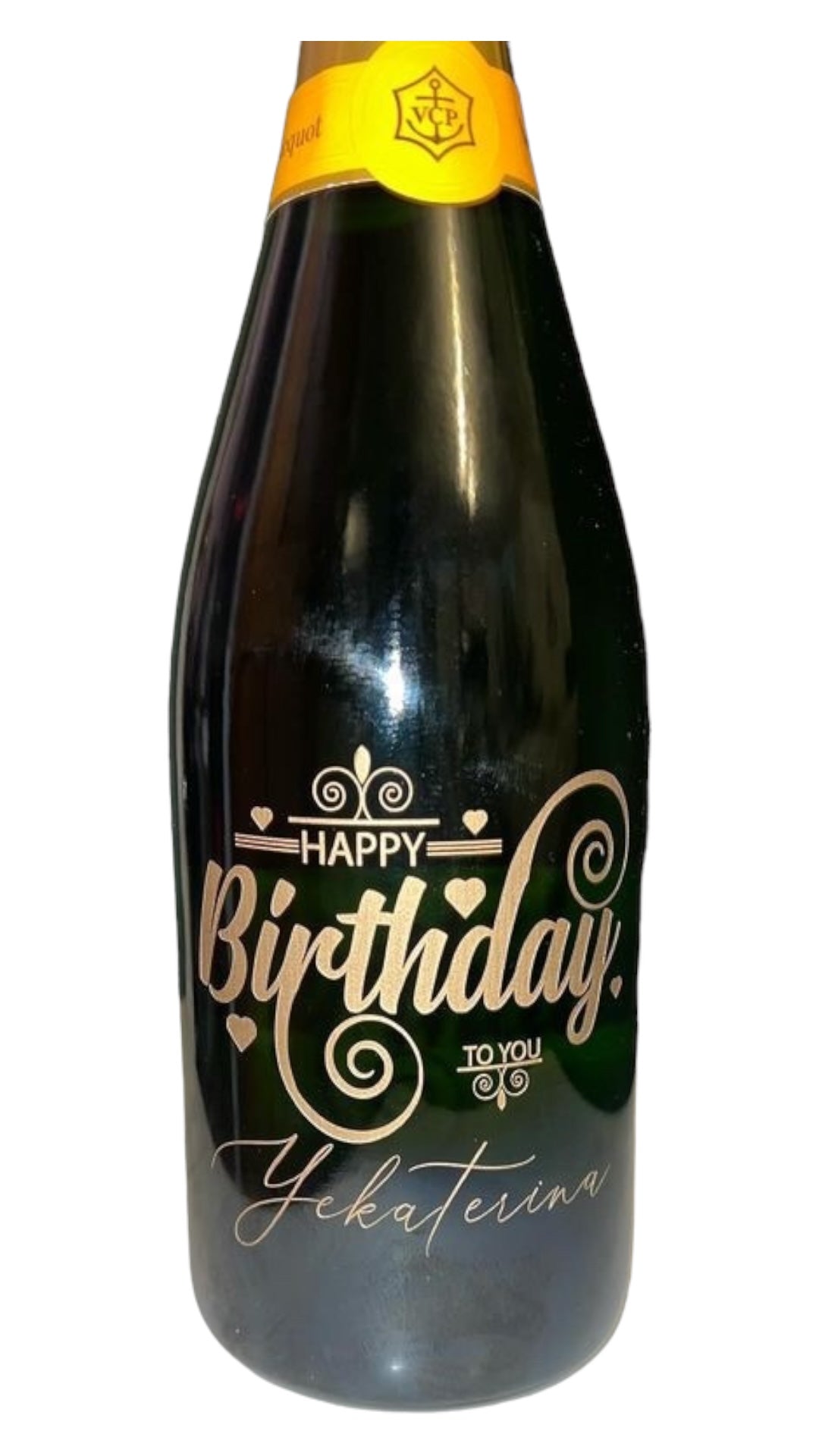 champagne bottle with custom engraving and personalization retirement gift