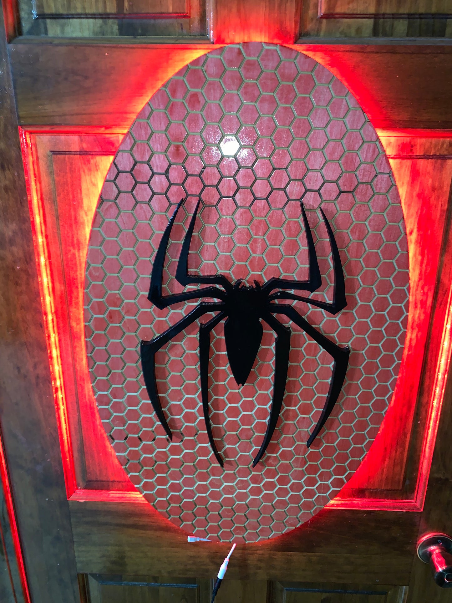 Spiderman Wood LED Sign with multicolored LED lights, Marvel, Disney, Avengers