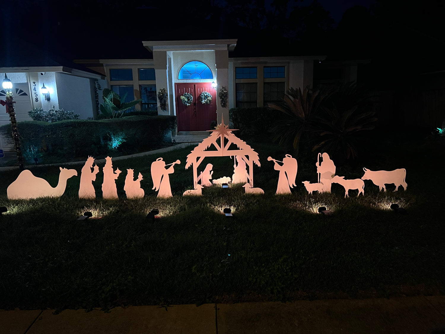 large outdoor nativity scene set