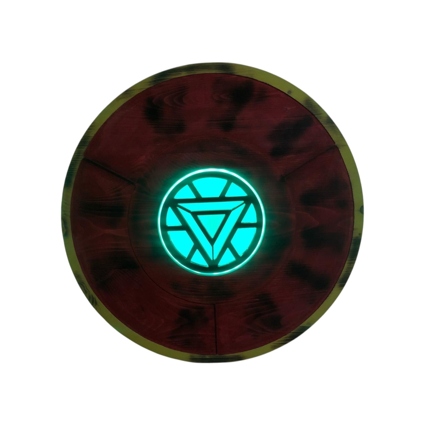 wooden ironman arc reactor with led lights