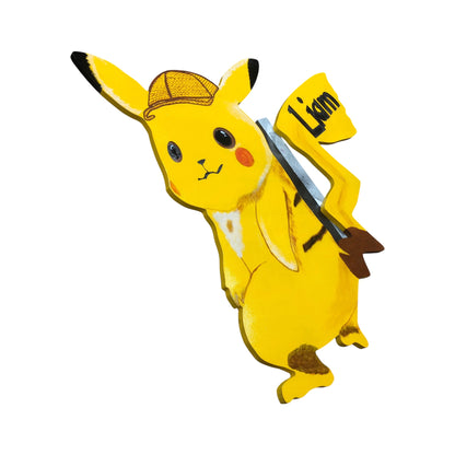 pikachu with personalization wall art