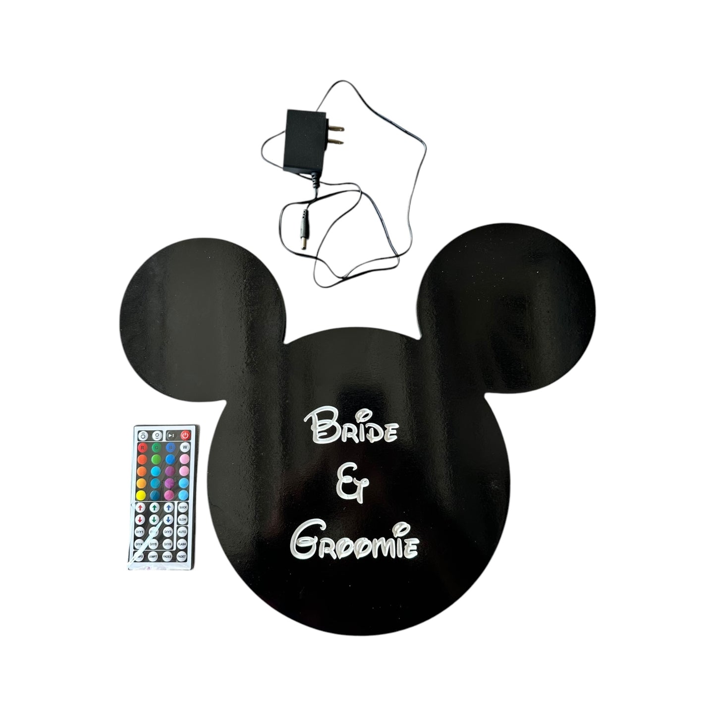 Wood Mickey Mouse Head with LED lighting, Disney Wall Decor, Disney theme, LED sign, Minnie Mouse, night light