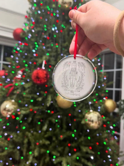 Personalized Flat Glass Ornament – Custom Engraved Keepsake with Gift Box